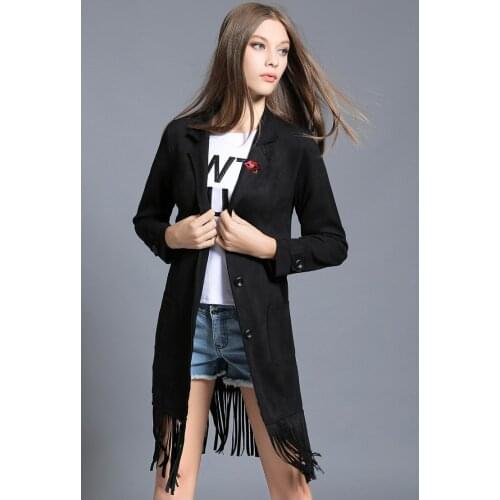 EIGHT UP Women's Suede Trench Coats