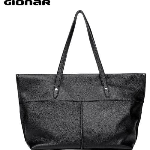 GIONAR Genuine Leather Tote Bags for Women Big Work Bag Premium Real Cow Leather Shoulder Bag Female Large Purses And Handbag