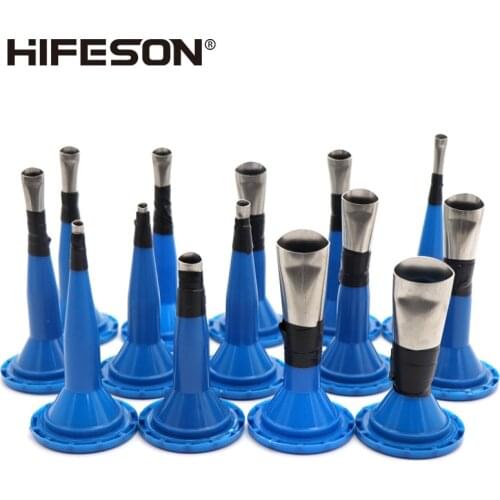 HIFESON 14PCS Stainless Steel Duck Mouth Shape Glue Mouth Glass Glue Gun Mouth Structure Glue Gun Mouth With Thickened Base