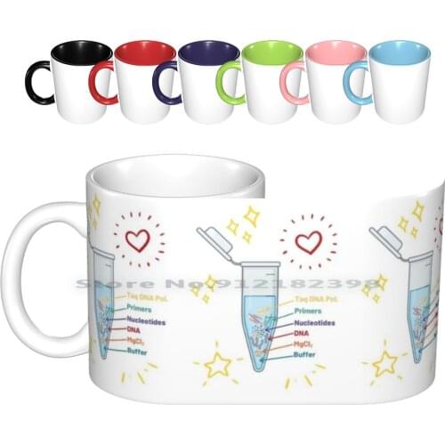 The Perfect Pcr Polymerase Chain Reaction Process Steps Chemicals Biology Science Pipette Tubes Ceramic Mugs Coffee Cups Milk