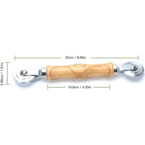 Screen Rolling Tool For Double Window Installation Hand Spline Roller Household Durable Screen Door Wooden Handle Steel Wheels