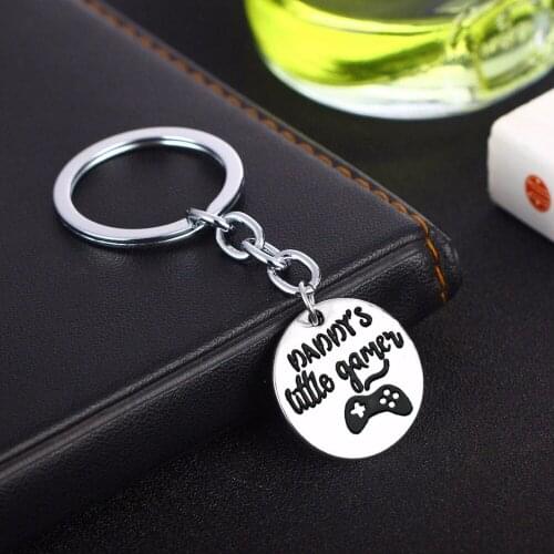Fashion Jewelry Daddys Little Games Pendant Charm Keychain Key Chain Pendant Keyring Dad Gift Father Love Family