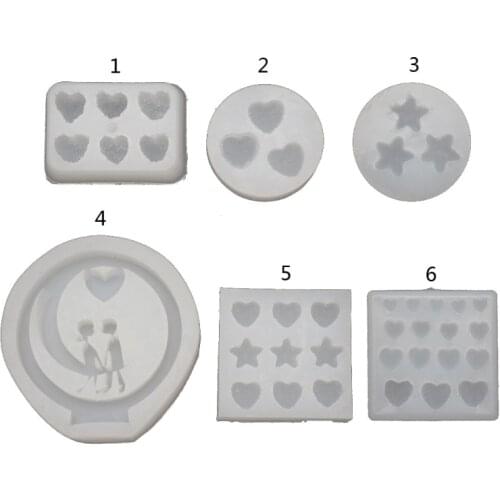 Handmade Sugar Love Star Heart Soft Candy Pendant Mold Gummy Candy Hairpin Slilcone Resin Molds Jewelry Making Tools