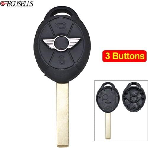 3 Button New Replacement Smart Car Key Housing Shell Remote Key Case Fob for BMW Mini Cooper 2005 2006 2007 with Uncut Blade