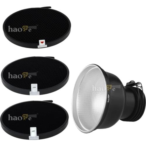 Haoge Zoom Reflector 2 with 20°/40°/60° Honeycomb Grids set for Profoto ProHead and Acute Head