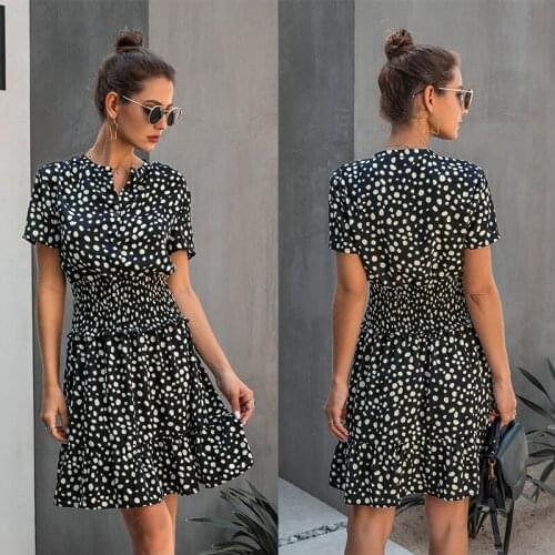 Summer Dresss Women Leopard Print Ruffles Mini Dresses Buttons Purple Waisted Fitted Dress For Woman Clothing Vestido Femme Robe