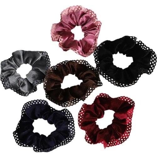 Coxeer 6Pcs/Set Hair Scrunchy Hair Rope Solid Color Velvet Hair Tie Ponytail Holder For Women Ladies Girls Hair Accessories