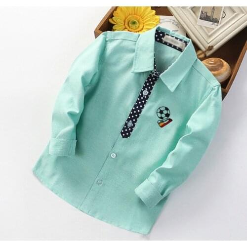 Baby Boys Shirts Long-sleeved Clothes For Spring Autmn New Childrens Cotton Shirts Kids Girl Blouse Top Childs school uniform