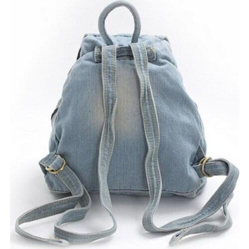 College New Denim Style Backpack Female Harajuku Casual School Bags Satchel High Capacity Fashion Korean Travel Backpack