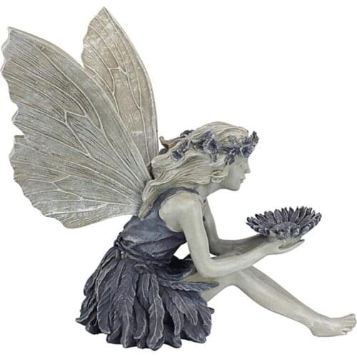 Sitting Fairy Statue, Angel Garden Sculpture, Garden Lawn Courtyard Art Porch Outdoor Decoration