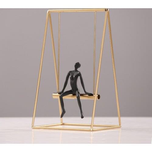 Modern minimalist Scandinavian alloy ornaments swing model soft outfit creative living room display accessories housewarming gif