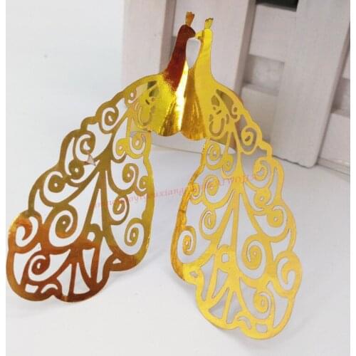Wedding Decoration 100pcs Colorful Peacock Design Towel Buckle Napkin Holders Napkin Buckle Weddings Supplies 6Z