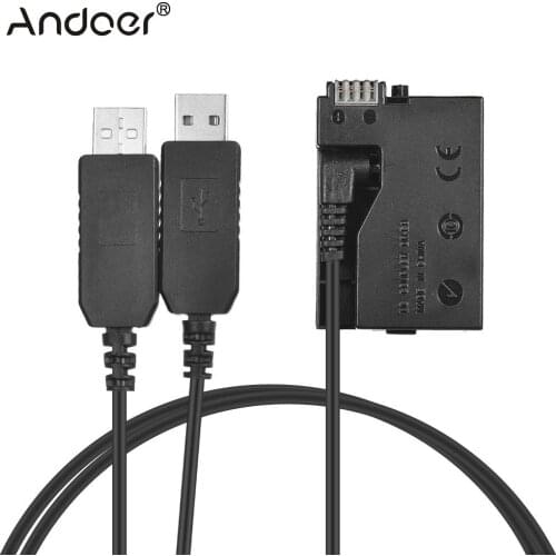 Andoer USB LP-E8 DC Coupler USB Power Adapter Dummy Battery Camera Charger Kit for Canon Rebel T3i T2i T4i EOS 600D 550D 650D