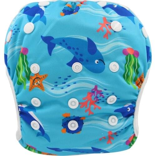 Ohbabyka Unisex Waterproof Diapers Adjustable Swim Diaper Pool Pant 10-40 Lbs Swim Diaper Baby Reusable Washable Pool Cover