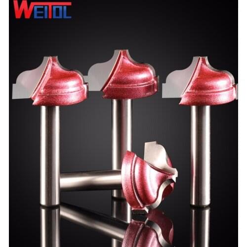 Weitol 4 pcs 6mm Flat arc cutter CNC Engraving Router Bit Trimmer Chamfer Carving Tool Round Over Bit free