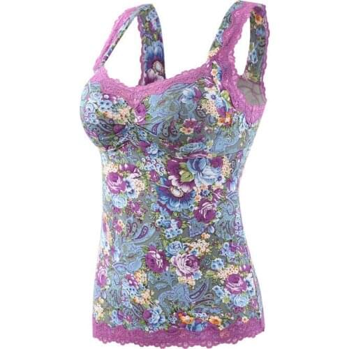 Women 2021 Autumn Winter Fashion Slim Underwear Tops Female Lace Printed Bra Vest Tops Ladies Sexy Warm Sleeveless Tops E132