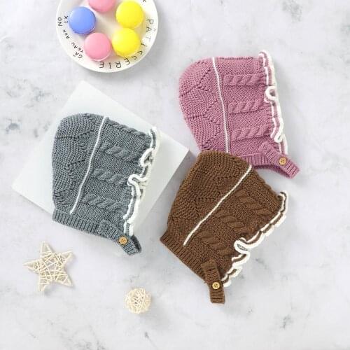 Winter Warm Hand Knitted Baby Boys Girls Hats Spring Autumn Solid Newborn Bebes Beanies Caps 0-18M Toddler & Infant Accessories