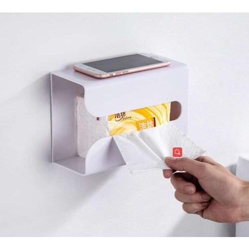 1PC Portable Toilet Paper Holders Home Solid Bathroom Products Wall Hanging Toliet Towel Tissue Box
