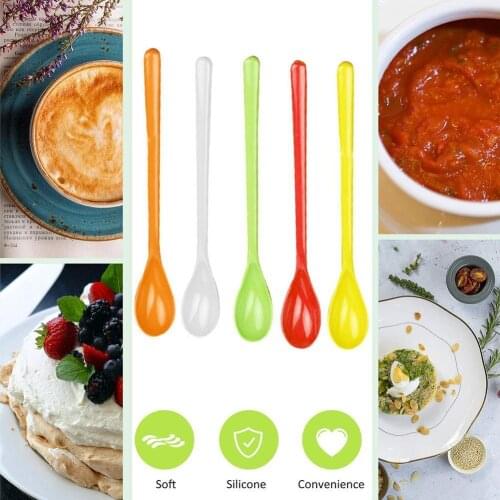1 Piece Of Candy Color Plastic Long-handled Coffee Spoon Milk Mixing Spoon Dinner Tableware Kitchen Special Tool