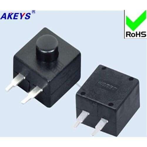 10 PCS YT-1212-112YB straight-footed two-legged strong flashlight switch Wenzhou one-button self-locking switch