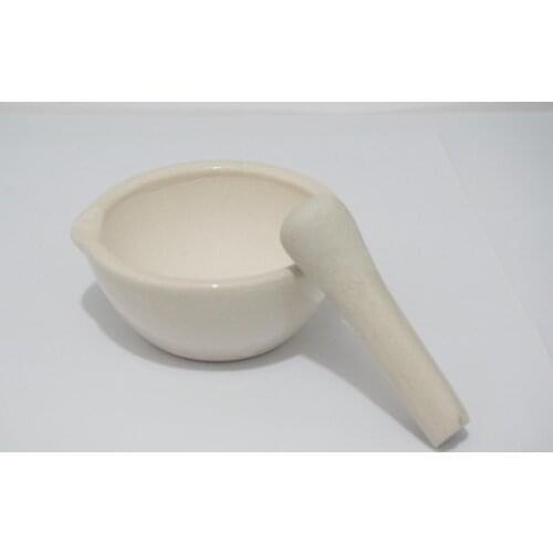 100mm Porcelain Mortar and Pestle Mixing Grinding Bowl Set White Lab Kit Tools