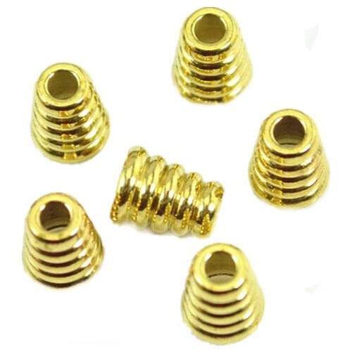 100 PCS 8mm*10mm Metal Raw Brass End Caps Crimp Beads Covers Tassel Caps 10 Kinds Of Size For Jewelry Making