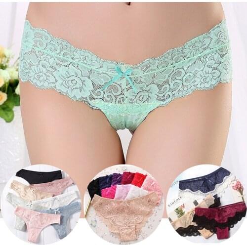 2pcs Womens Panties Sexy Lace Breathable Soft Lingerie Female Briefs Panty Hollow Out Low Waist Woman Underpants Underwear