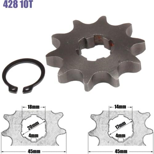 428 Chain 10T 17mm 20mm Front Engine Sprocket For 50cc to 125cc Dirt Bike ATV Go Kart Quad Pitbike Buggy Motorcycle