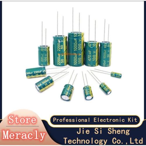 5PCS aluminum electrolytic capacitor 6.3V 1000UF 10V 1500UF 16V 2200UF 25V 3300UF 35V 50V 400V 4700UF 680UF 35V 1UF 2.2UF 3.3UF
