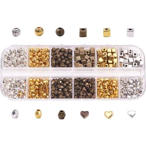 690Pcs/box Tibetan Style Alloy Loose Spacer Beads For Jewelry Finding DIY Necklace Bracelet Accessories
