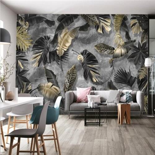 Beibehang Tropical plant leaf feather wallpapers for living room decoration mural wall papers home decor pastoral tv background