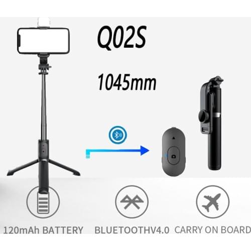 Wireless Bluetooth-compatible Selfie Stick Foldable Mini Tripod with Fill Light Shutter Remote Control for IOS Android