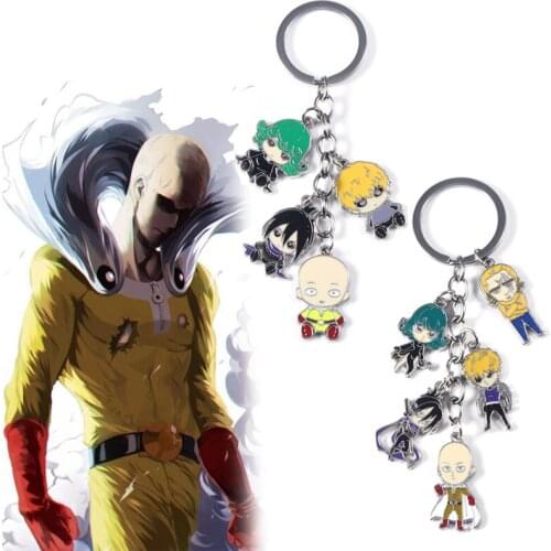 Anime ONE PUNCH-MAN Keychain Saitama Genos Tatsumaki Cute Figure Keychain Cosplay Backpack Pendant Man Women Car Key Decoration