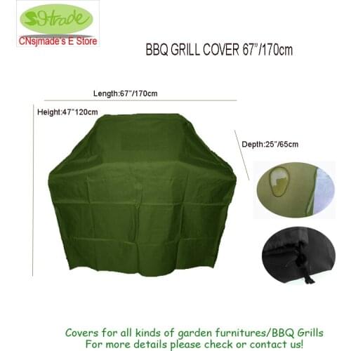 BBQ Grill covers 67"/170 cm, drawstring closure Universal BBQ grill cover,Water proofed protective cover