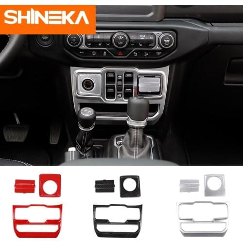 SHINEKA Decoration Sticker For Jeep Wrangler JL 2018+ Accessorie Car Window Button Control Panel cigarette lighter USB Socket