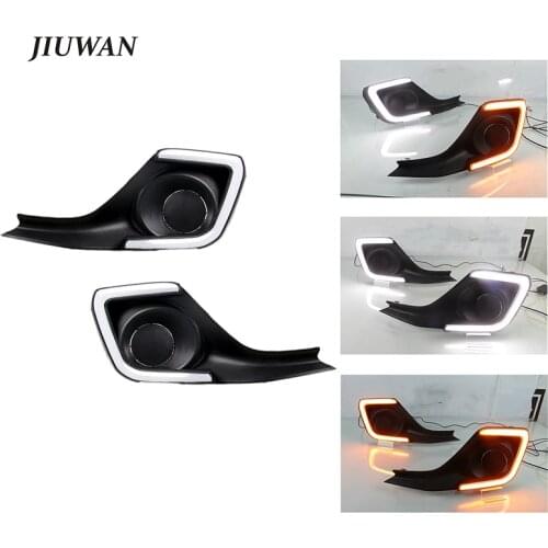 1 Pair Daytime Running Light Emergency Warning Turn Signal Fog Lamp for Suzuki Swift 2018-2019 LED 12V Car Day Lighting Parts