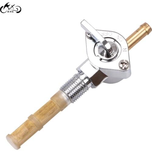 Chrome Petcock 1/4" NPT Petrol Fuel Gas Tank Pet Cock Valve Straight Down Oulet For Harley Big Twin and Sportster 75-UP 883 1200