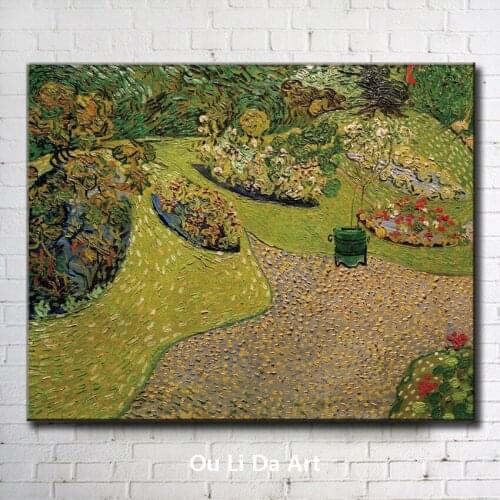Impression Van flowers park road scenery canvas printings oil painting printed on canvas wall art decoration picture no frame