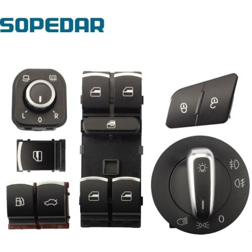 Fuel Flap Window Headlight Mirror Switch Button For VW Jetta Golf MK5 6 Tiguan 5ND 959 565A 5ND 959 857 5ND941431B 3C0962125B