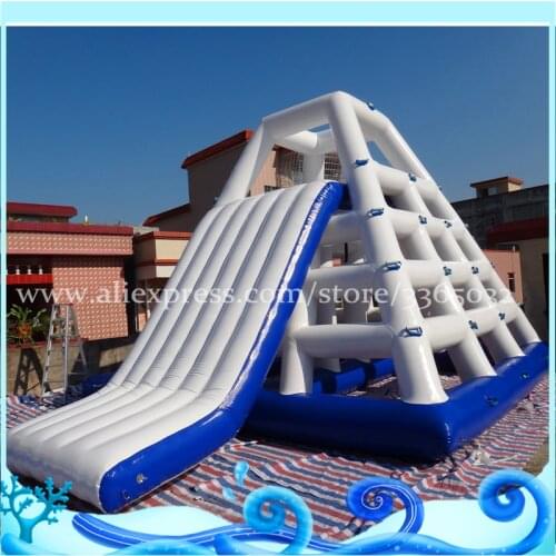 Hot Adult Giant Inflatable Floating Water Slide / Inflatable Sea Water Park For Sale
