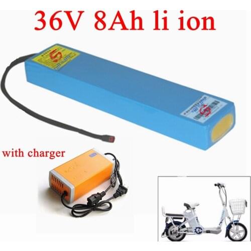 Customize 36V 8ah lithium ion battery BMS 36v li ion battery 18650 for 750w ebike scooter bicycle motorcycle +2A charger