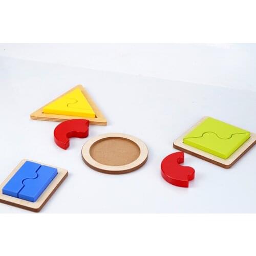 Mini Puzzle for Learning Color and Shape Early Education Geometric Figure Game Montesorri Toy to Toddler Newborn Kid Children