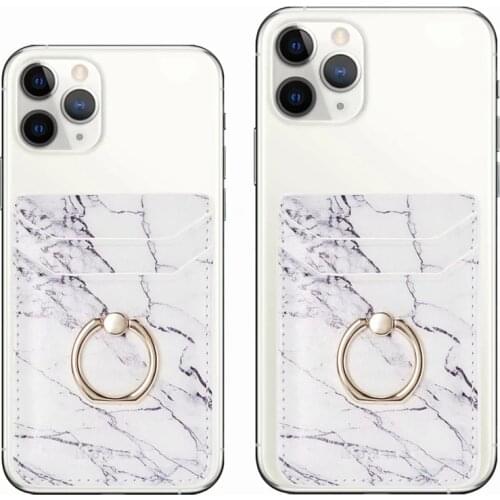 Marble Phone Stickers Pocket Card Phone Holder For iPhone 12 12 Pro Redmi Note 9 Pro Wallet ID Sticker Fashion Women Fundas