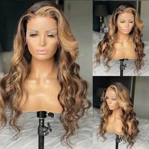 4x4 Silk Top Full Lace Human Hair Wigs Peruvian Highlight Blonde 360 Frontal Natural Hairline Loose Wave 13x6 Lace Front wig
