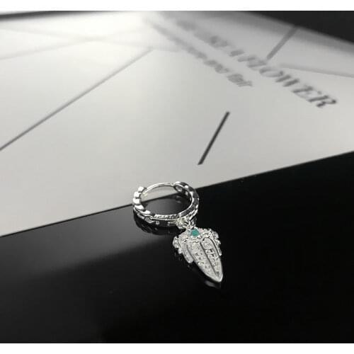 Silver Plated Black Retro Gothic Sword Dangle Earrings Fashion Punk Mens Trend Hip Hop Motorcycle Party Jewelry Accessories