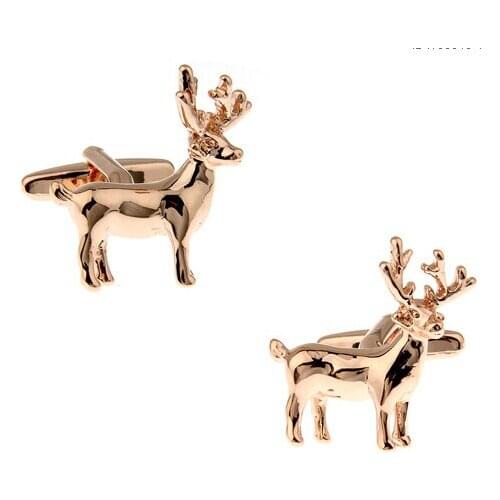 Christmas Gift For Men Animal Cufflinks Novelty Xmas Deer Design Copper Cuff Links Wholesale&retail
