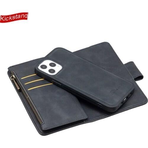 2 in 1 Removable Covers for Redmi K20 Pro Max Cases Skin Feel Leather for Redmi 9 8 8A 7 7A 10X Flip Card Slots Zipper Wallet