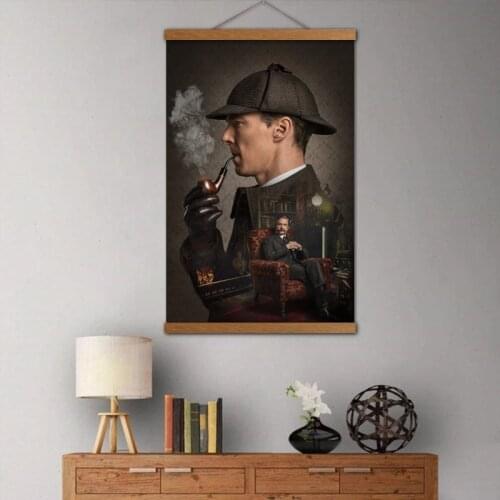 Sherlock TV series Wall Art Posters and Prints Canvas Art Solid Wood Scrolls Paintings For Room Decor