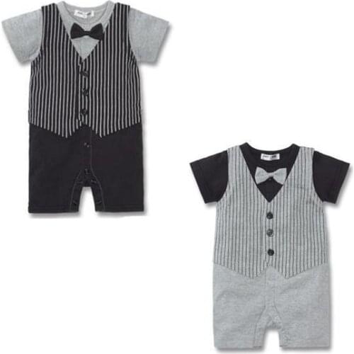 Tuxedo Baby Rompers Vest Baby Body suits Gentleman Baby Clothes newborn baby clothing roupa de bebe