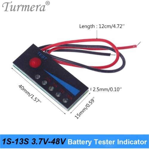 1S-13S Battery Tester Capacity Indicator 4.2V 8.4V 12V 16.8V 18V 24V 25V 36V 48V for Screwdriver Battery and E-bike Use